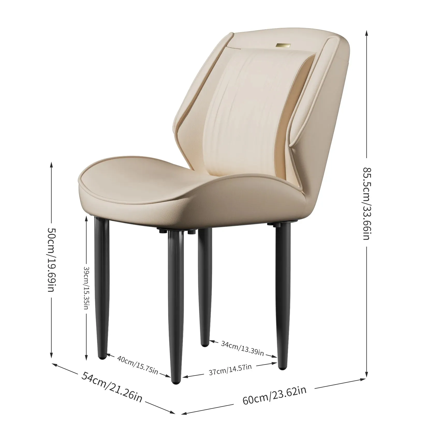 2 Piece Leather Dining Chairs For Kitchen Or Restaurant