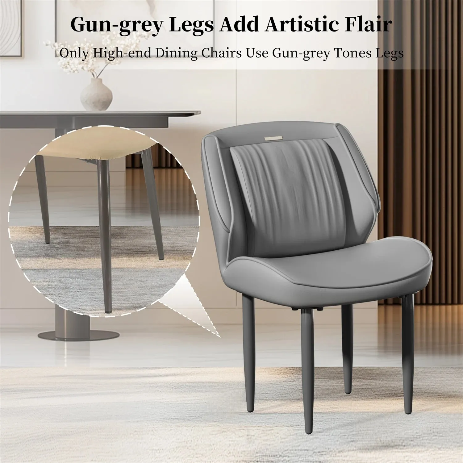 2 Piece Leather Dining Chairs For Kitchen Or Restaurant