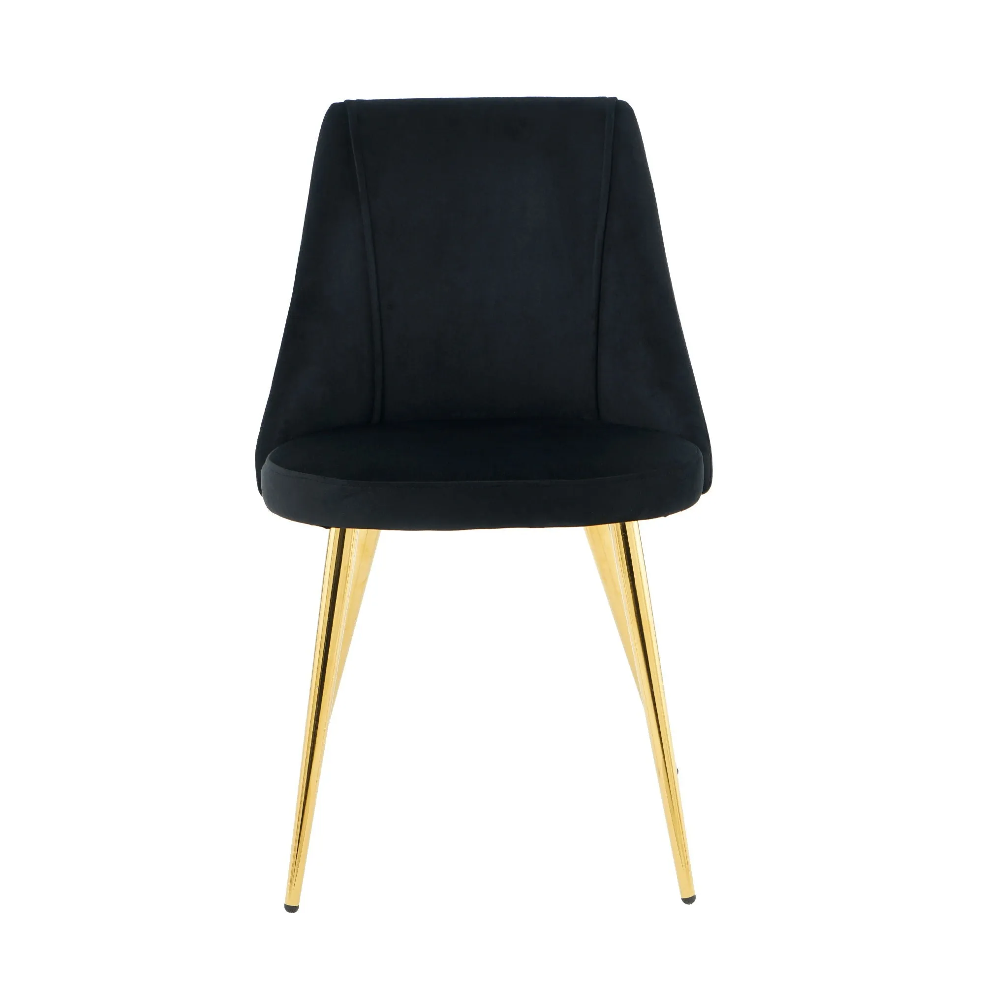 Couch.com Modern Simple Velvet Dining Chair Set With Gold Metal Legs (Set of 4) Black, Set of 2, Durable Design, Fabric Construction, Black Finish by Couch.com