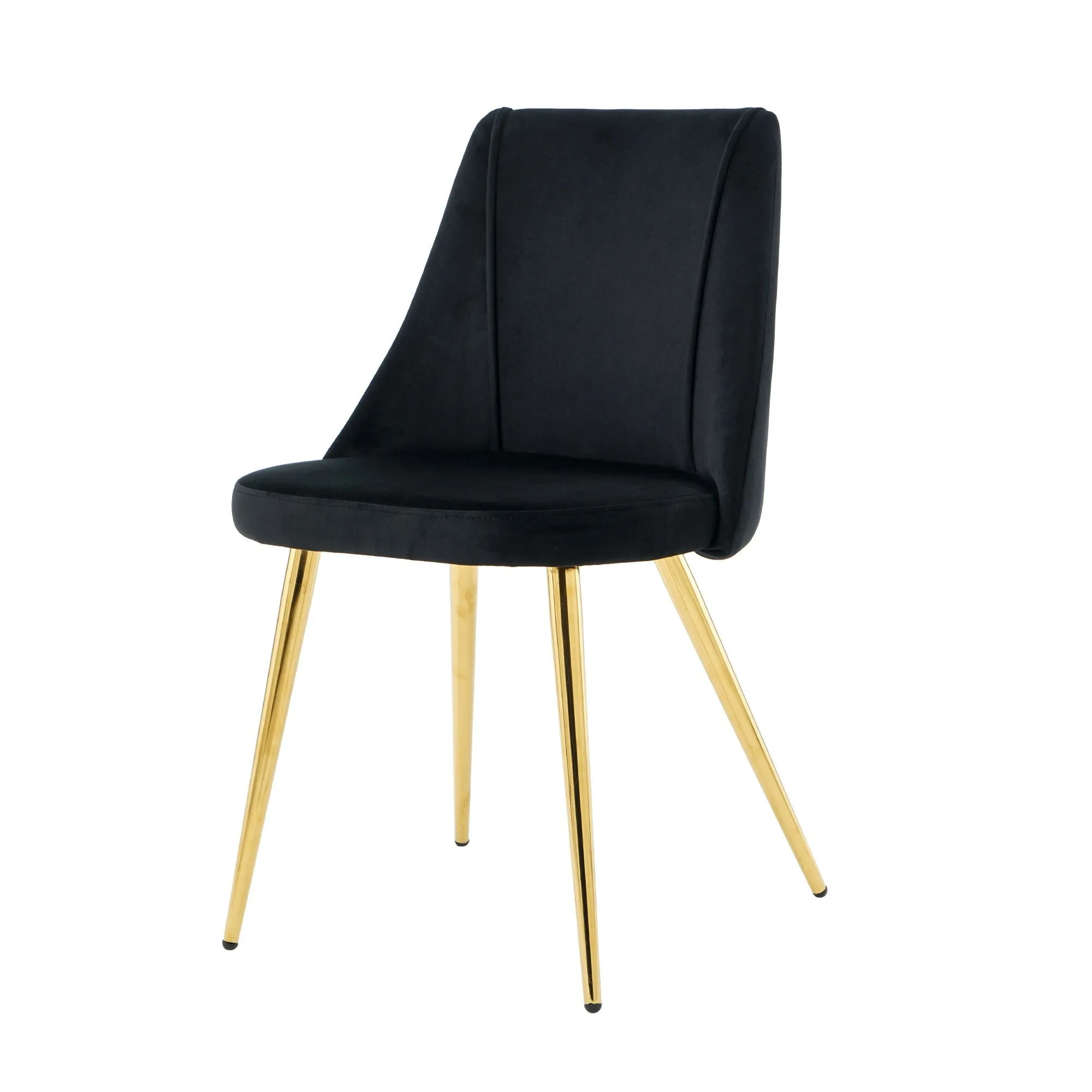 Couch.com Modern Simple Velvet Dining Chair Set With Gold Metal Legs (Set of 4) Black, Set of 2, Durable Design, Fabric Construction, Black Finish by Couch.com
