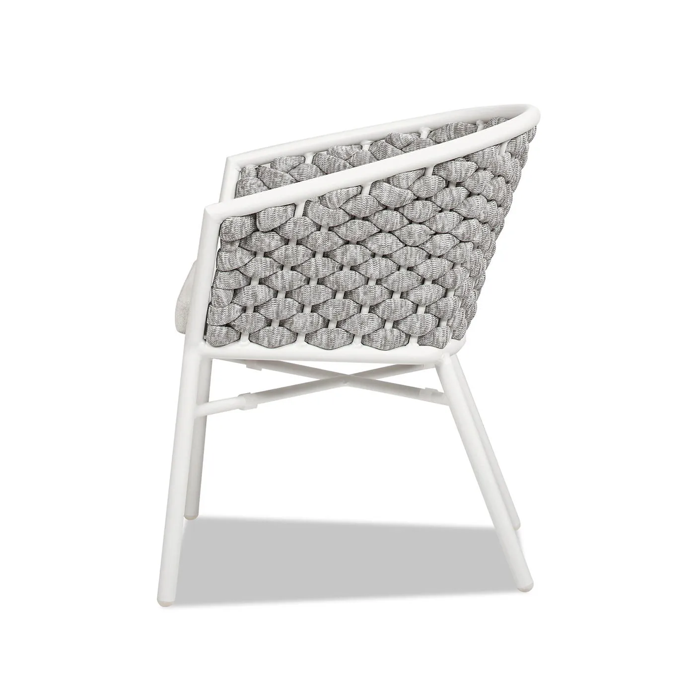 Couch.com Rowan Rope Barrel Back Patio Dining Chairs (Set of 2) Optic White, Set of 2, Durable Design, Weather-Resistant, Fabric Construction, White Finish by Couch.com
