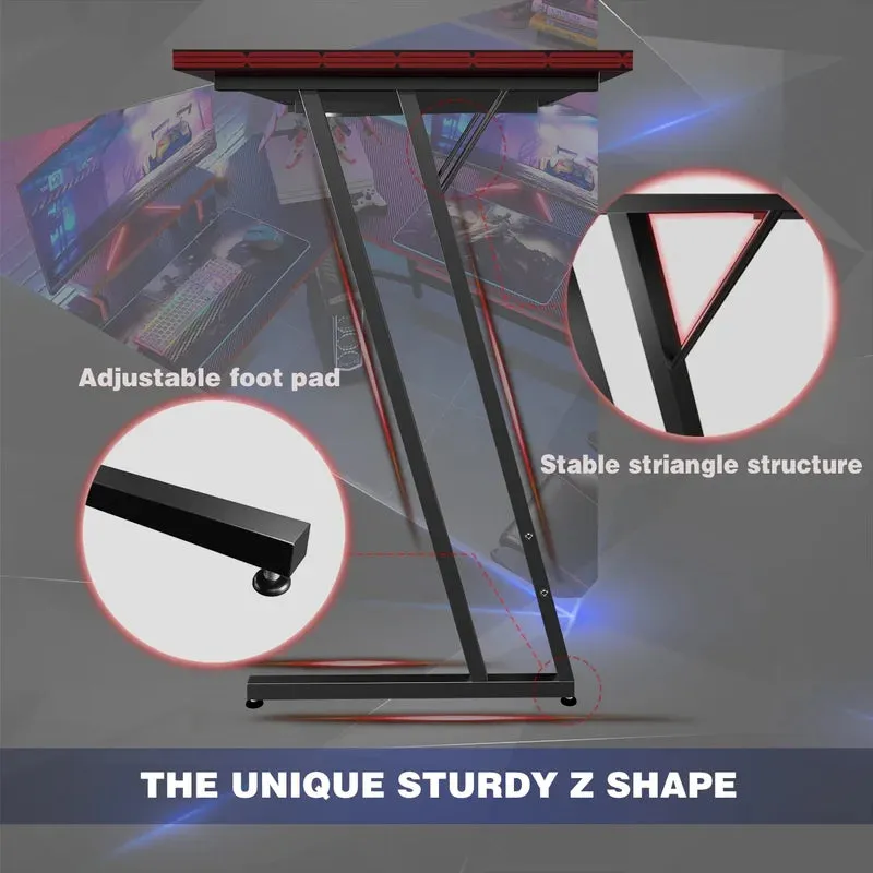 Homall L-Shaped Gaming Desk 51.2 Inches Corner Office Desk with Removable Monitor Riser, Black