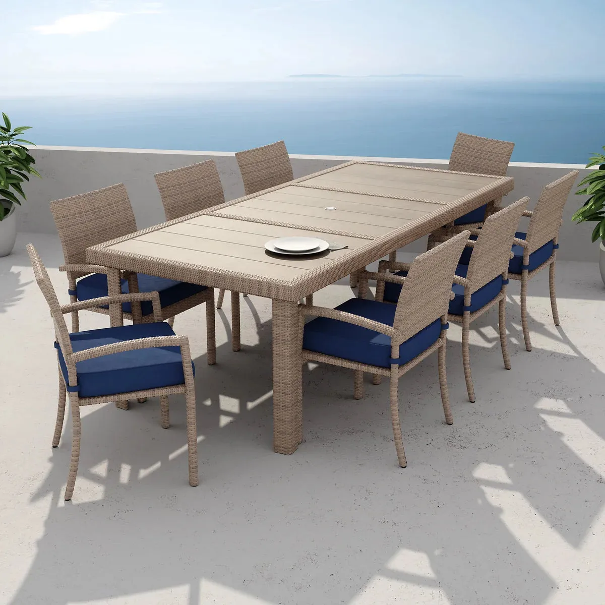 Portofino Repose 9-piece Outdoor Dining Set