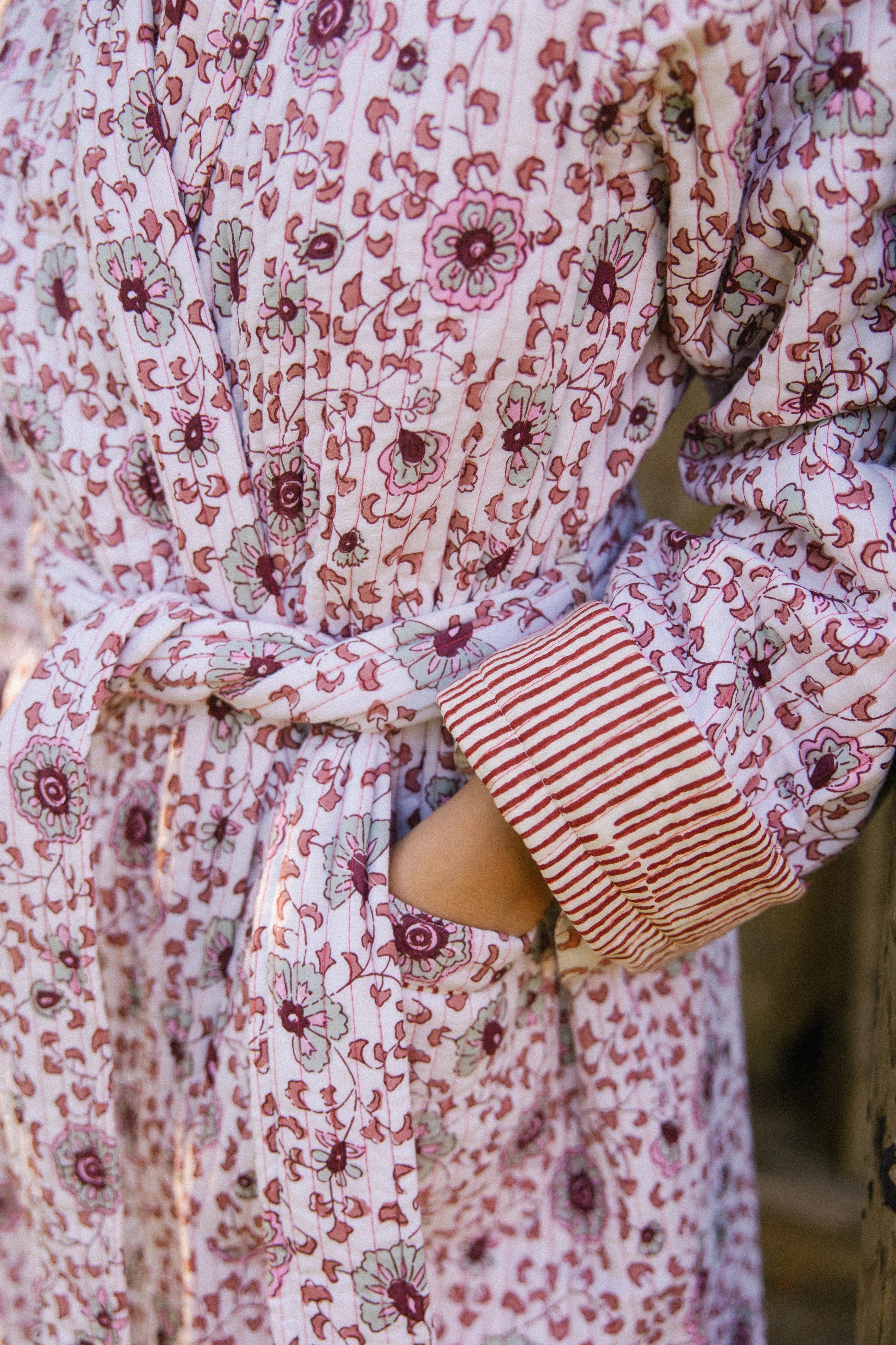 Quilted Dressing Gown - Earth - Restocking September 2025