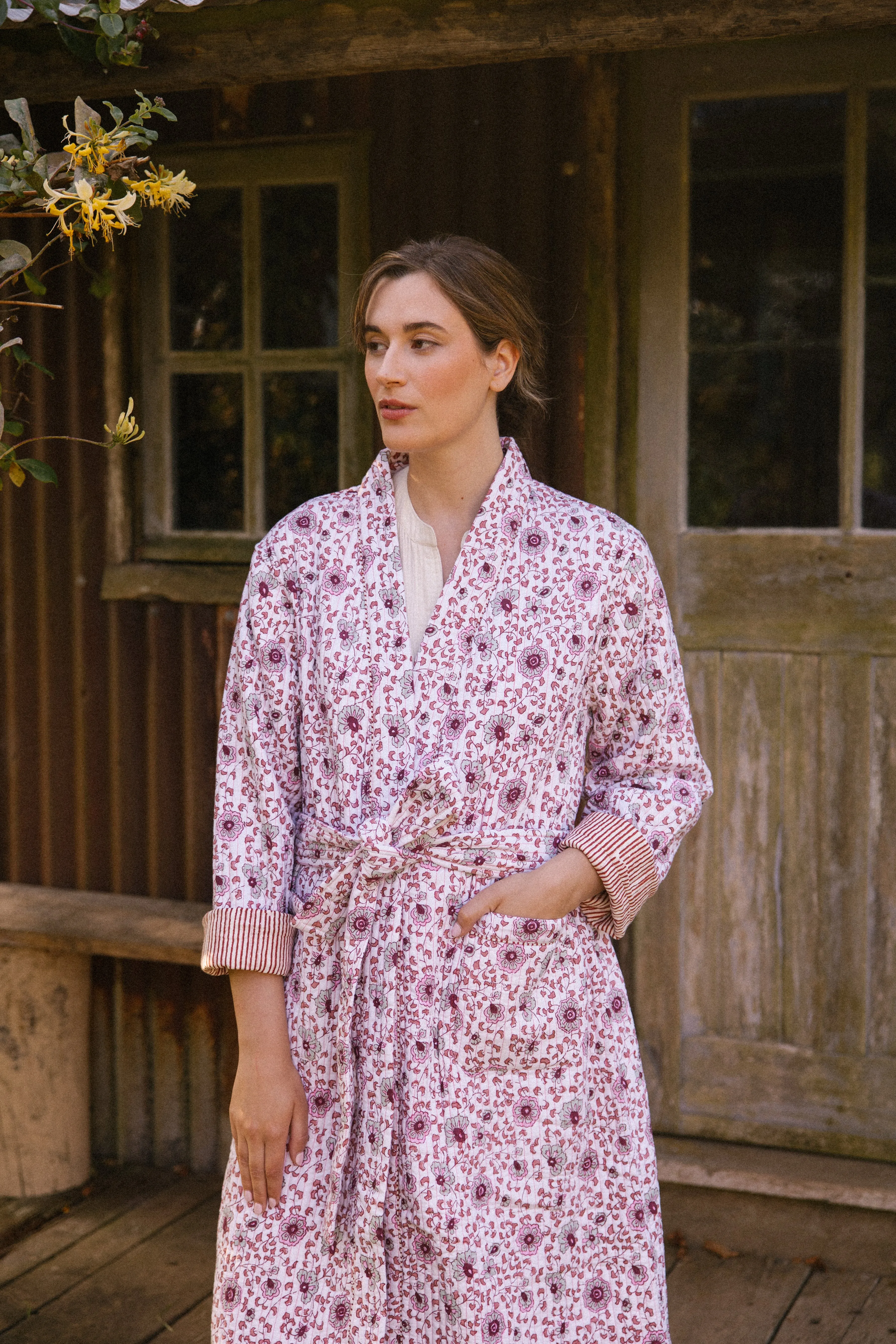 Quilted Dressing Gown - Earth - Restocking September 2025