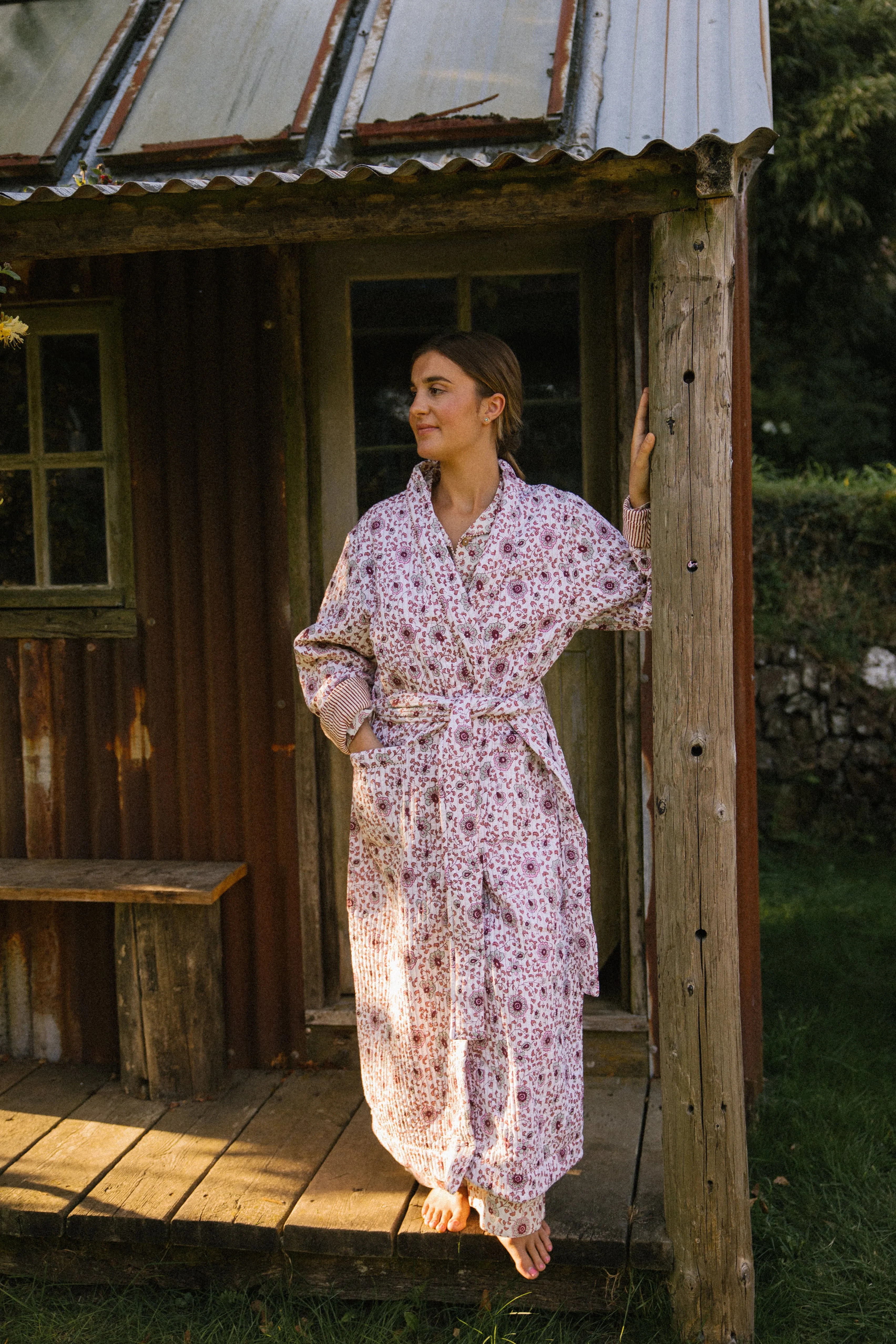 Quilted Dressing Gown - Earth - Restocking September 2025