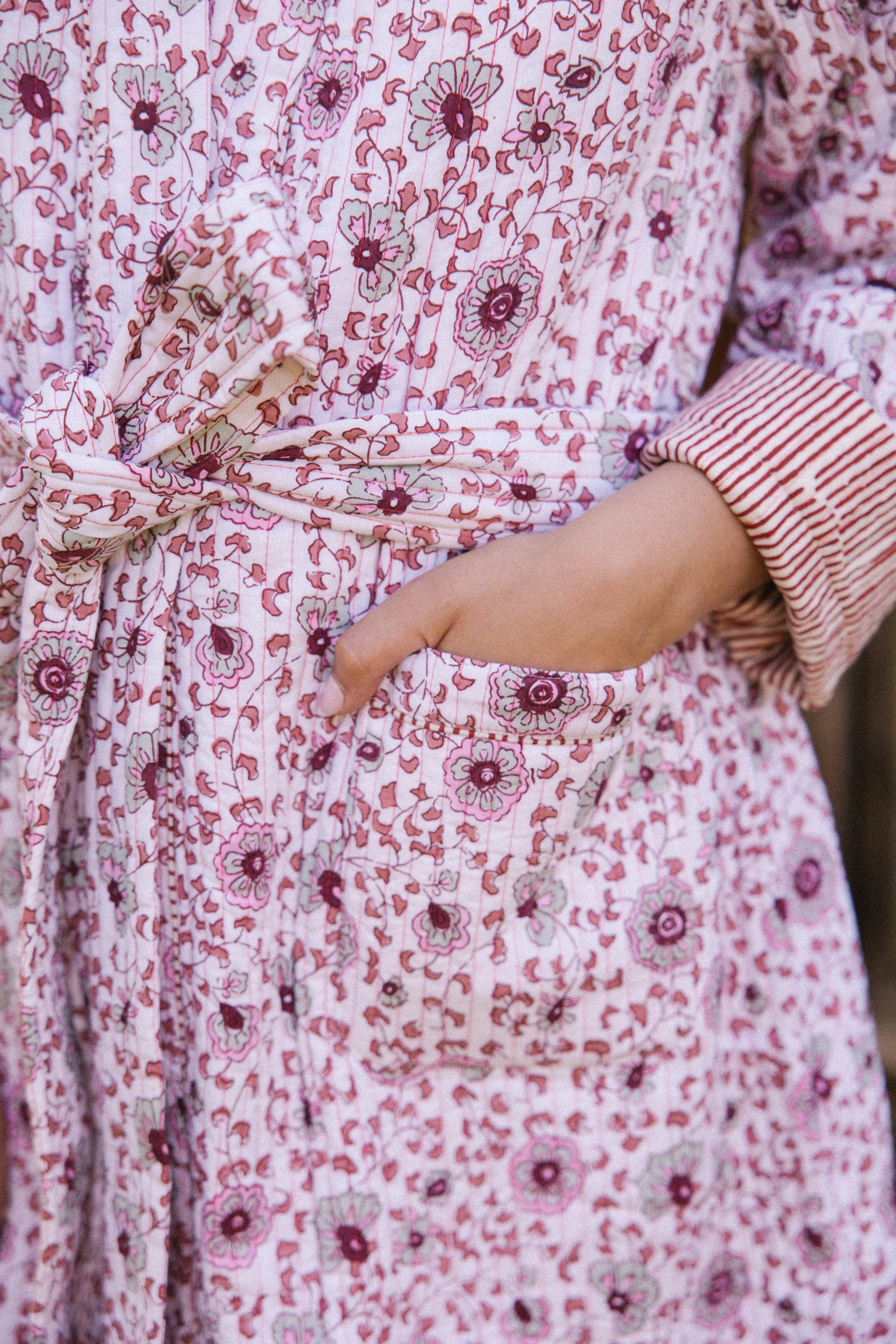 Quilted Dressing Gown - Earth - Restocking September 2025