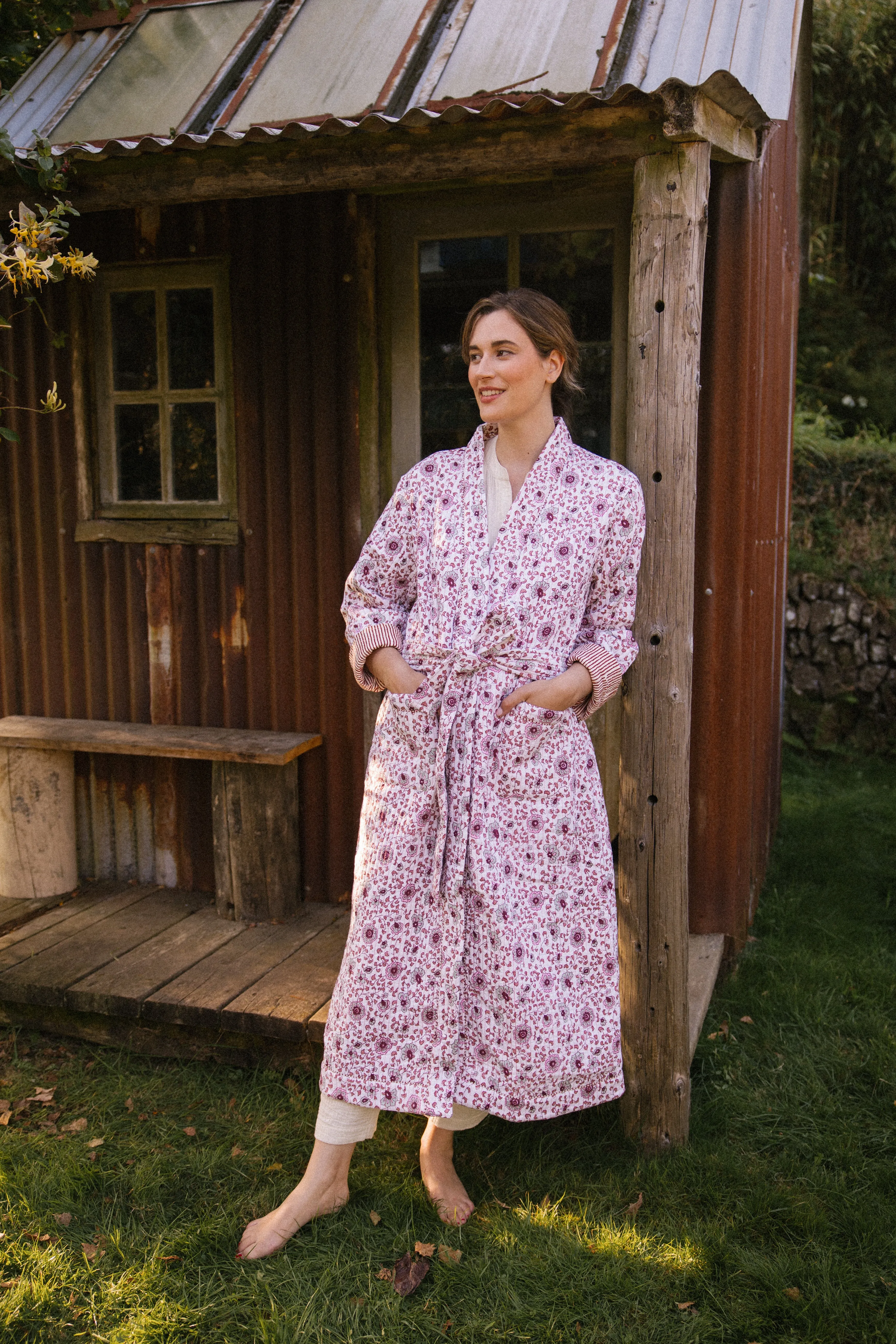 Quilted Dressing Gown - Earth - Restocking September 2025