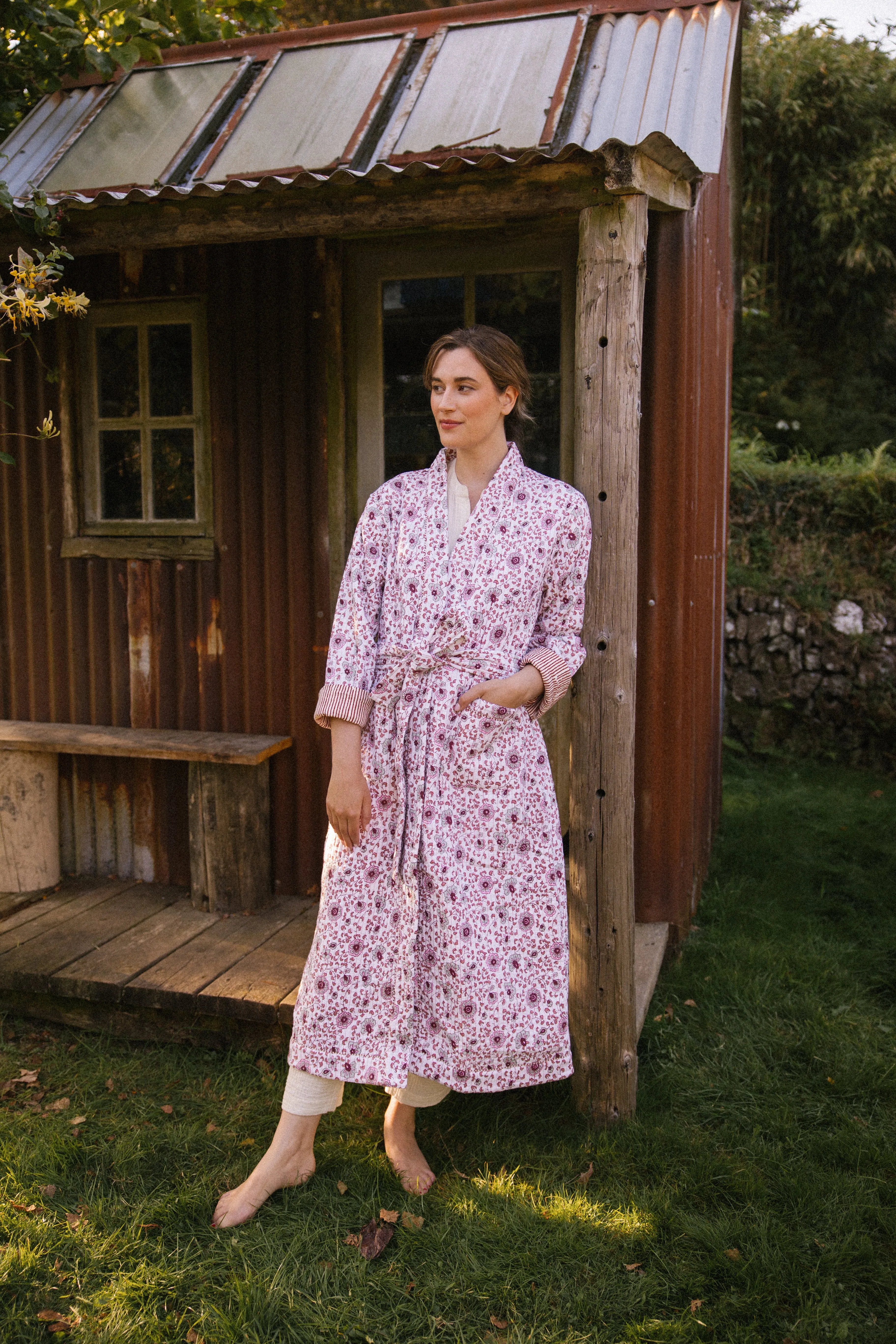 Quilted Dressing Gown - Earth - Restocking September 2025