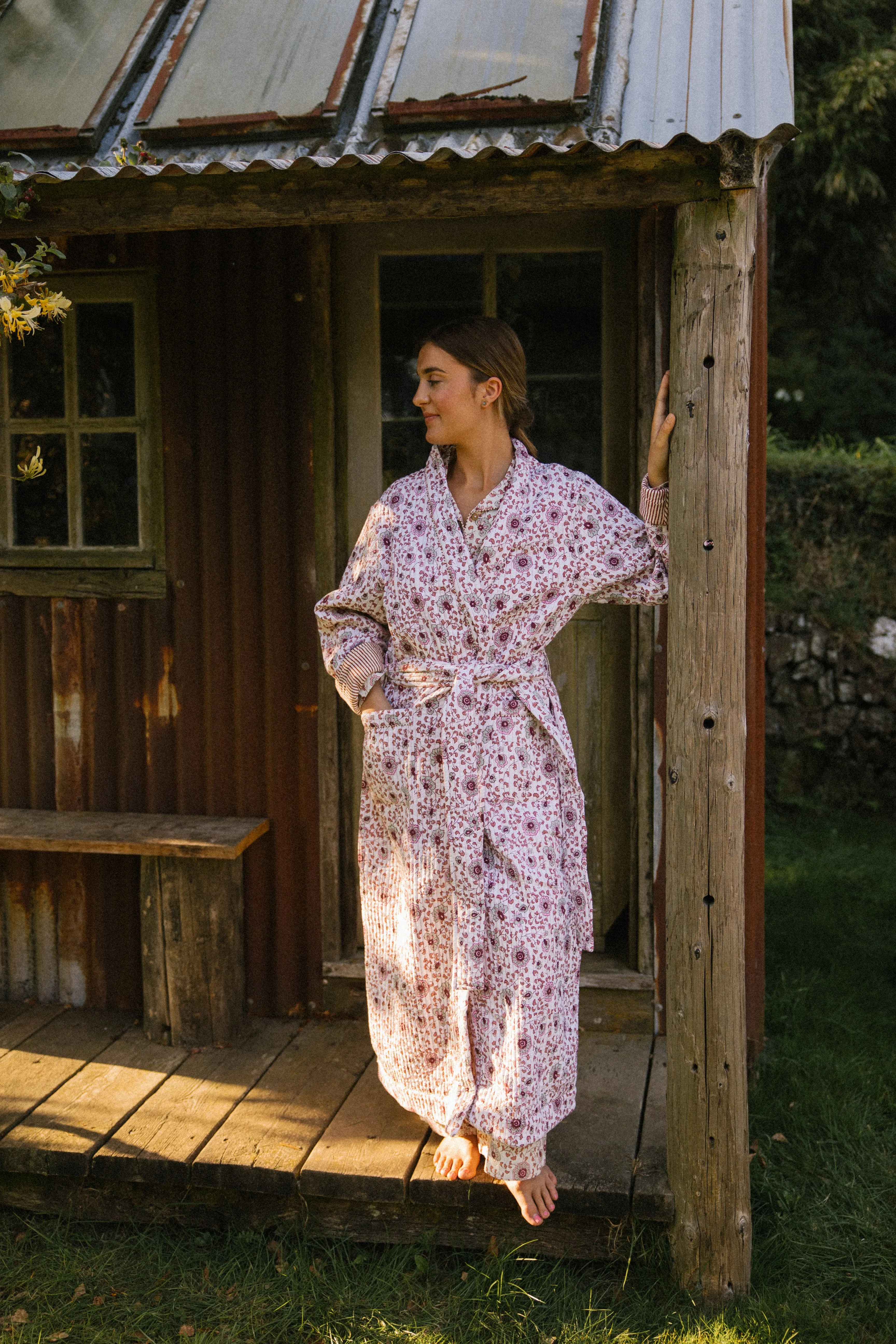 Quilted Dressing Gown - Earth - Restocking September 2025