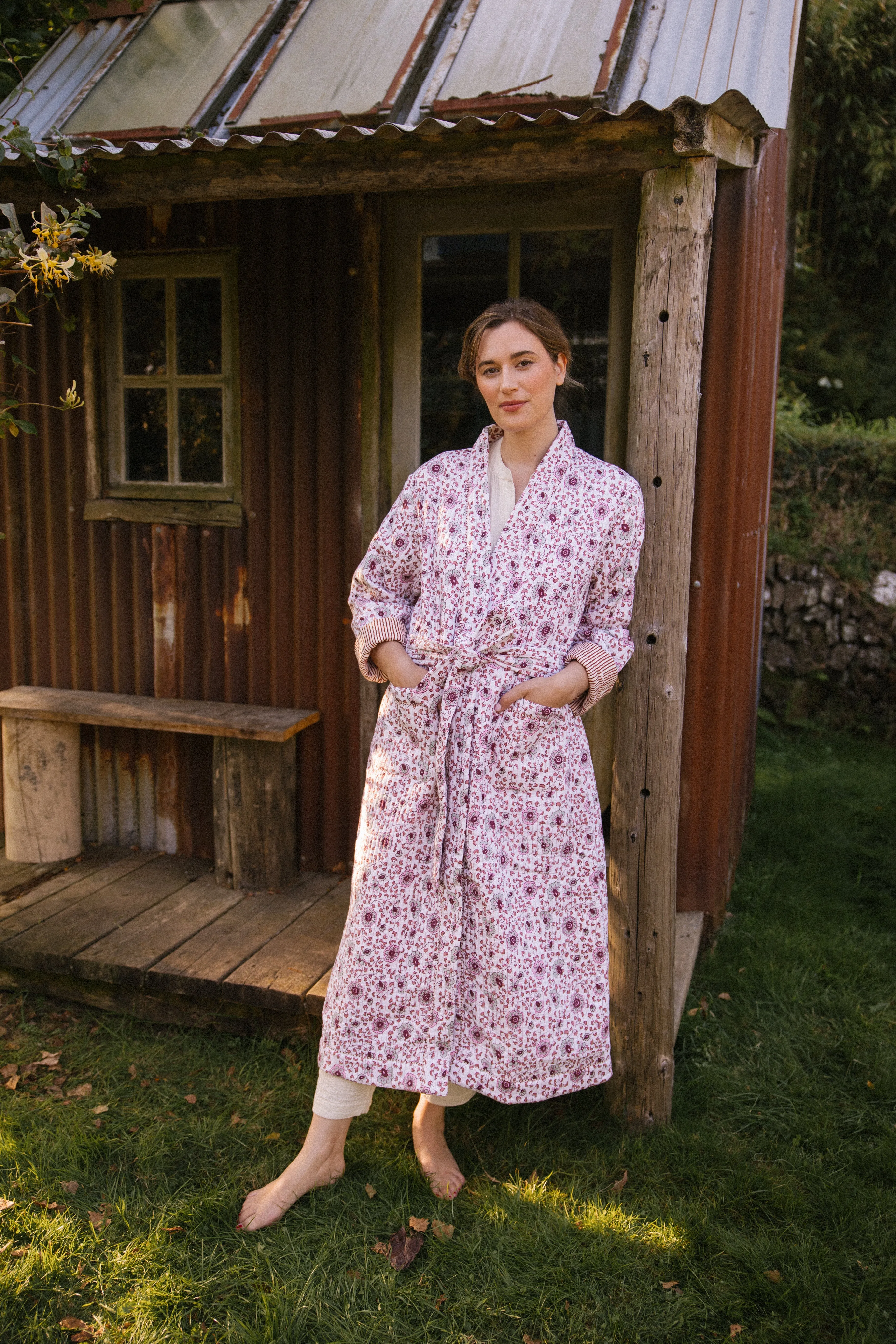 Quilted Dressing Gown - Earth - Restocking September 2025