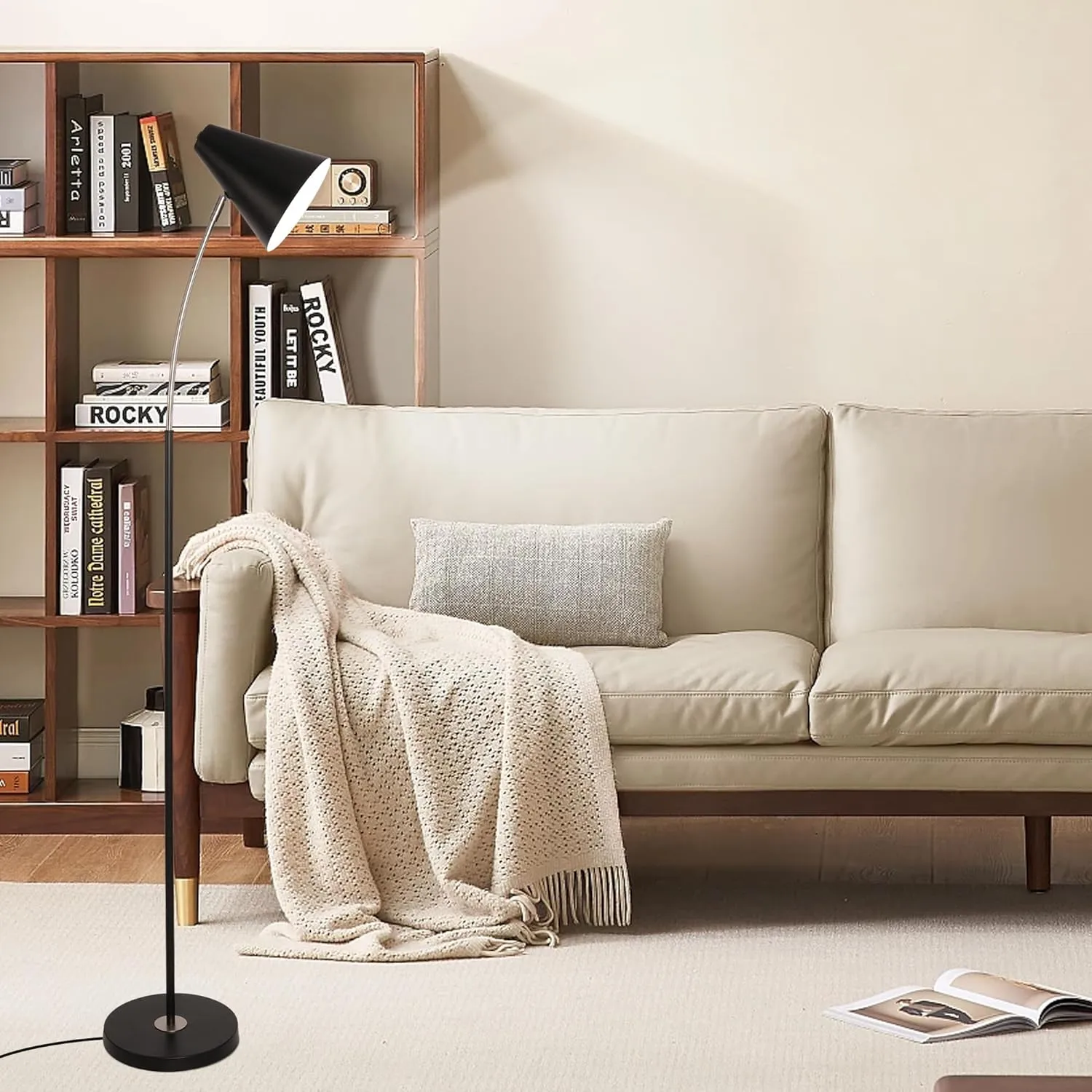 Standing Floor Lamps with 8W LED Bulb, Foot Switch & Adjustable Head, Pink