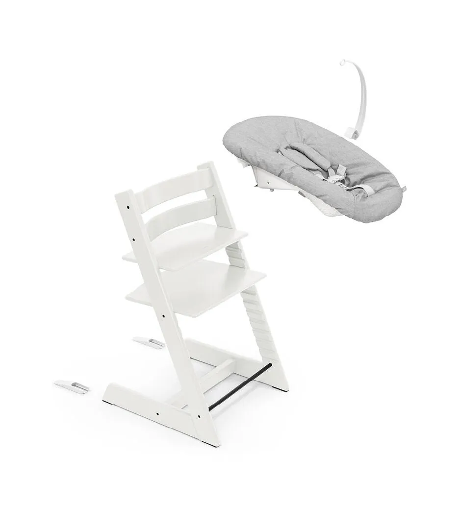 Tripp Trapp White with Newborn Set by Stokke