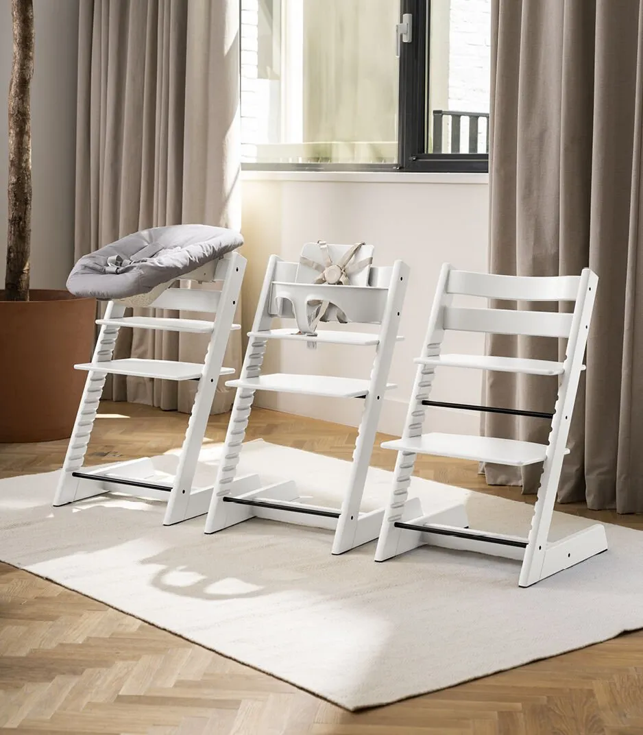 Tripp Trapp White with Newborn Set by Stokke